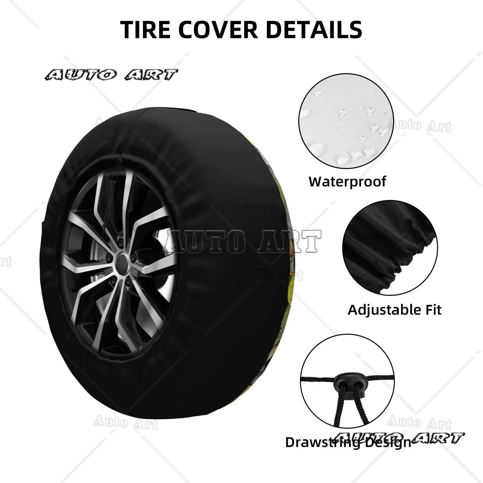 Parrot Printed Spare Tire Cover Universal   Wheel Protective Cover Automotive Accessories 14 15 16 17 Inches