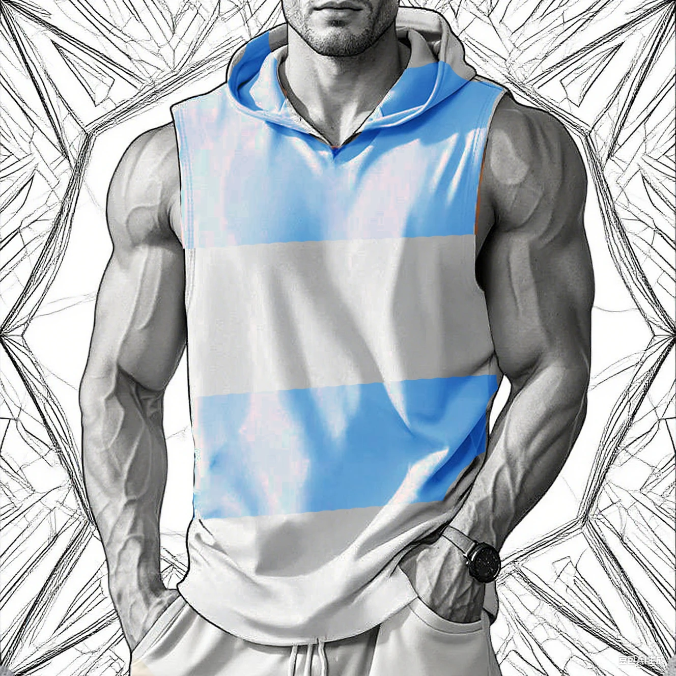 

2025 летняя новая мужская модная спортивная одежда для тренажерного зала, фитнеса, бега, футболка без рукавов с капюшоном, свободный большой удобный топ