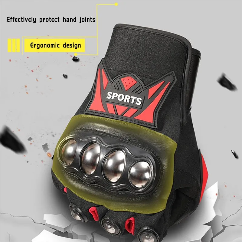 Winter Motorcycle Gloves Touch Screen Full Finger Outdoor Sports Steel Shell Protection Glove Riding Windproof Tactical Gloves