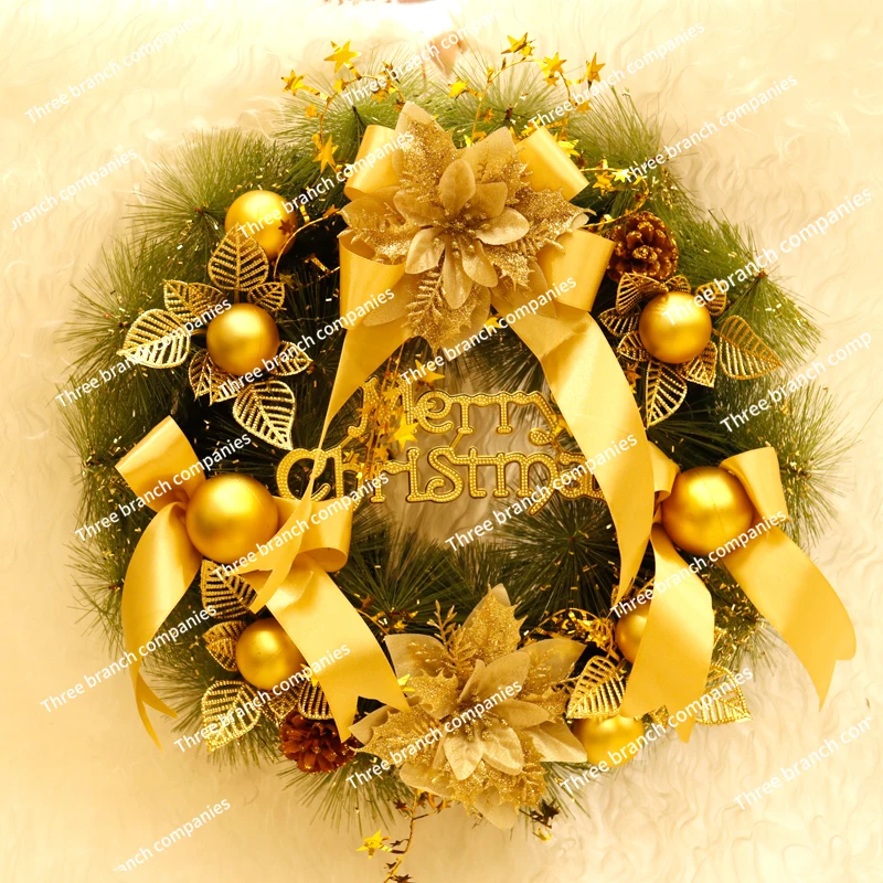 Christmas Decorative Wreath Door Hanging 40CM Rattan Ring Pendant Window Pendant Christmas Tree Wreath Pendant Scene Arrangement