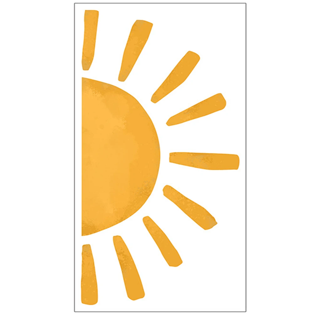 

1 Sheet Half Sun Nursery Kids Living Room Pvc Removable Sun Pattern Decals For Home Decor Wall Vinyl Decals Baby'S Room Stickers