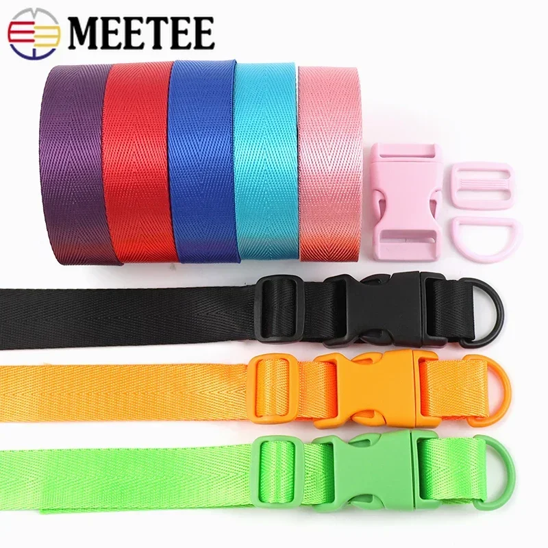 

1-5Sets 20/25mm Plastic Release Buckle Nylon Webbing Bag Straps Adjust D Ring Pet Collar Tri-Glide Slider Clasp DIY Accessories