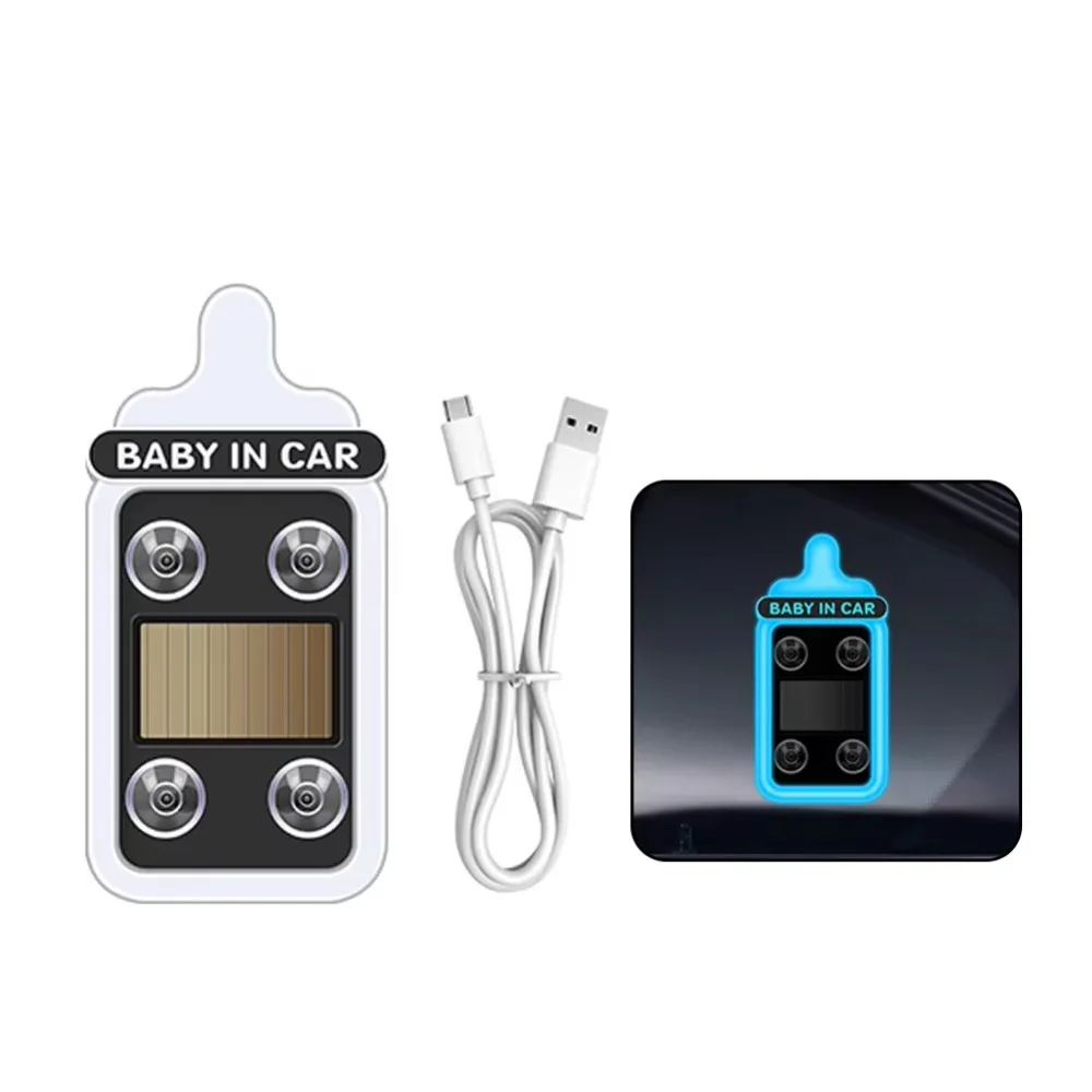 

Baby Bottle Shaped Solar Power Car Light Wireless Suction Cup Car Window Neon Light Light/Vibration Sensor Multi-modes