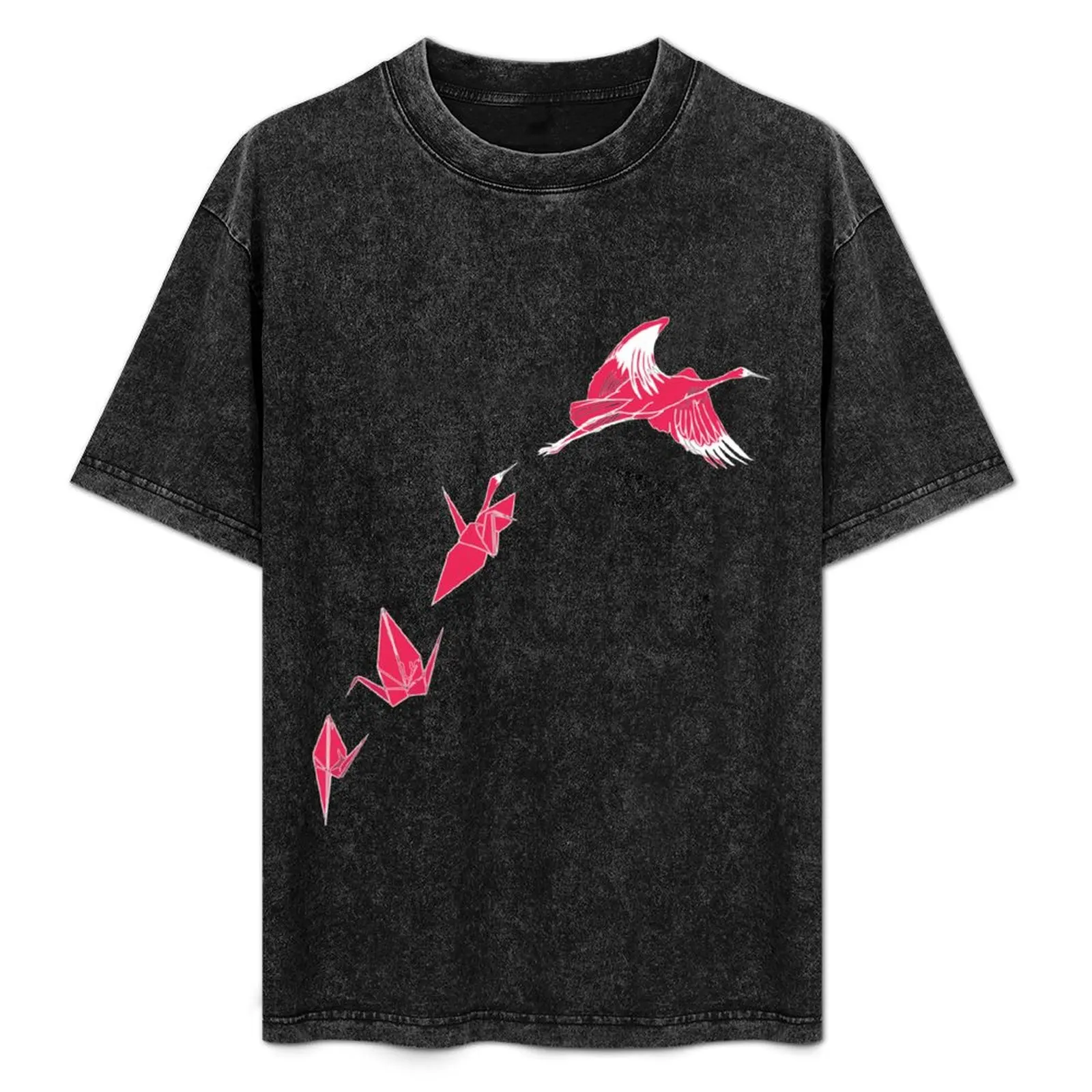 

Origami Paper Crane Japanese Culture Bird Lover Pink T-Shirt t shirt men 100% cotton luxury brand anime t shirts for man T-Shirt