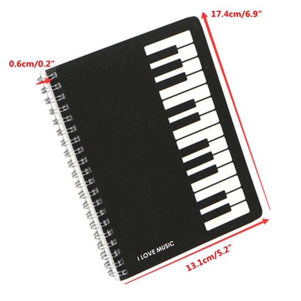 Piano Keyboard Coil Notebook B6 17X13Cm  Memo Spiral Notebook Bound Music Diary Sketchbook Student Journal Notepad Stationery