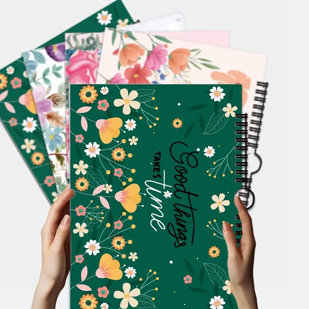 Creative Flower Themed 2025 Agenda Book English With Calendar Notebook Self-motivation Schedule Book School Office