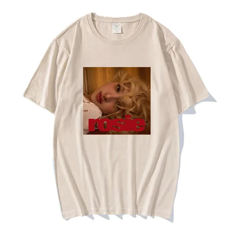 ROSÉ Rosie ألبوم الجرافيك تي شيرت APT الإضاءة قصيرة S الرجال تنفس تي شيرت مخطط لجميع المواسم ملابس الشارع الشهير غير رسمية #1