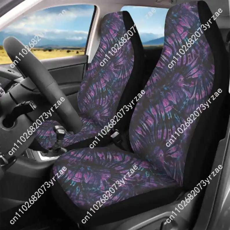 

Purple Tie Dye Car Seat Covers Universal Environmentally Friendly Interior Decorations Comfortable Breathable Car Seat Covers