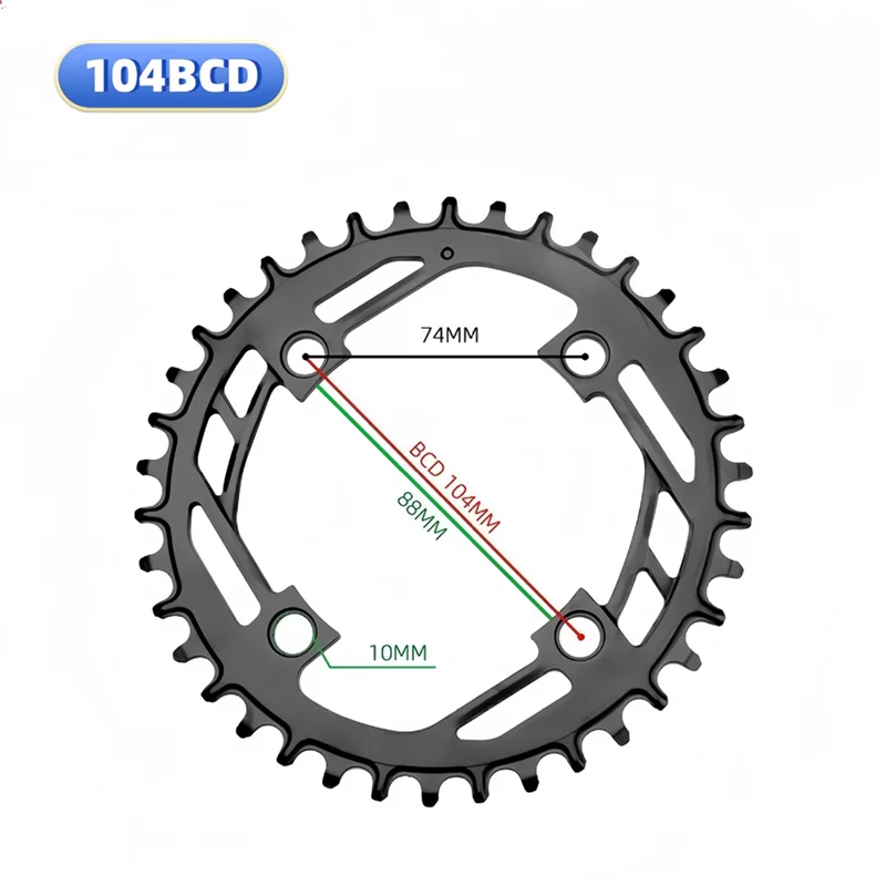 ABUE-لدراجة هوائية جبلية سلسلة BCD104 الصلب سلسلة عجلة ضيقة واسعة ل دراجة جبلية ضرس لوحة كرنك أجزاء