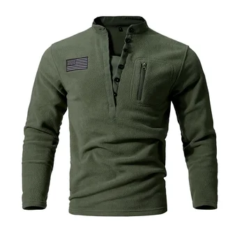 Sweat-shirt à manches longues pour hommes, vêtement d'entraînement tactique, chaud, coupe-vent, pull, nouvelle collection 2023