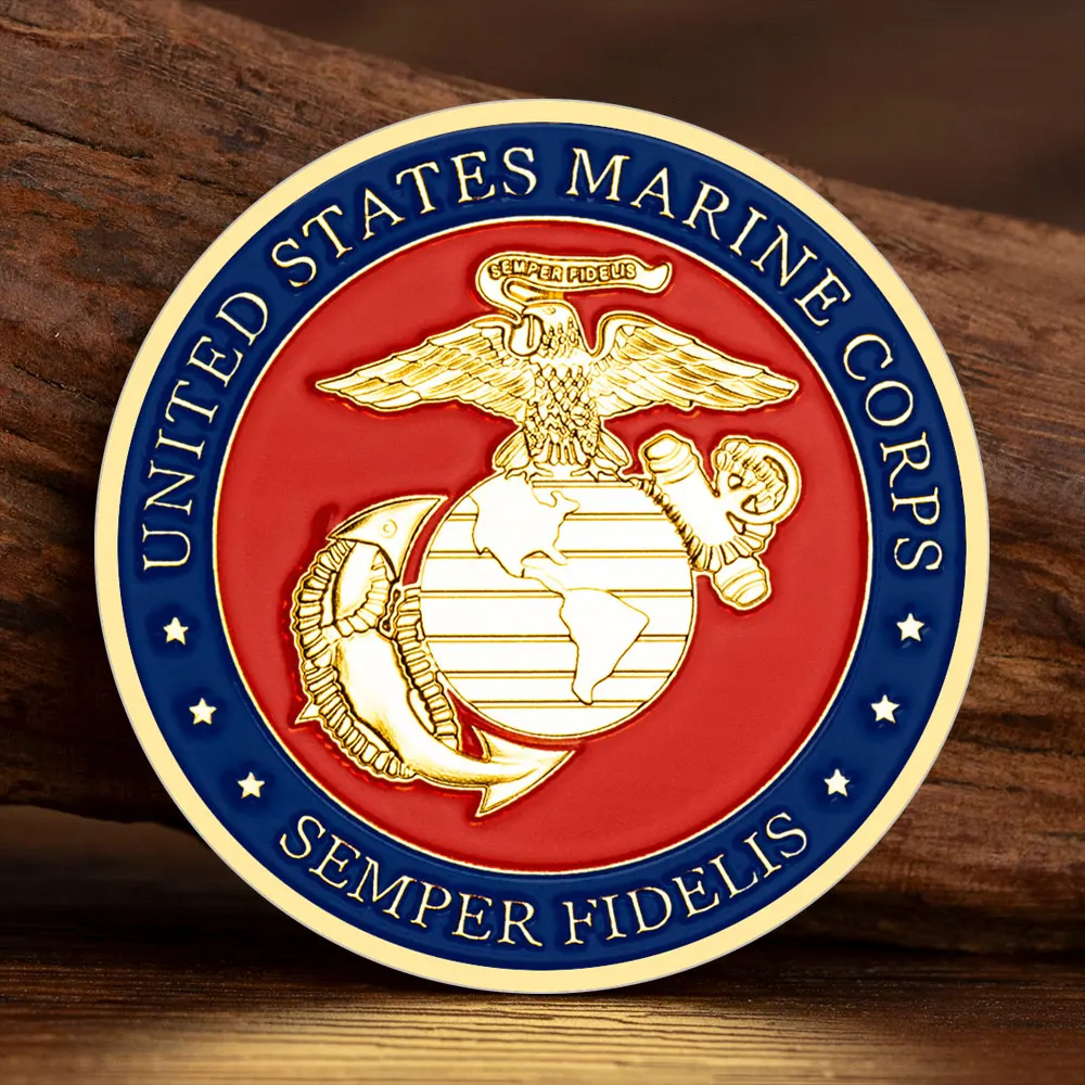 United States Marine Corps Souvenir Coin Semper Fidelis Collectible Coins Veterans Commemorative Gift