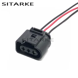 1 Set 3 Pin 1J0973723 VW 3.5mm Auto Waterproof Wire Harness Sensor Plug Connector 1J0 973 723 With 15CM Cable