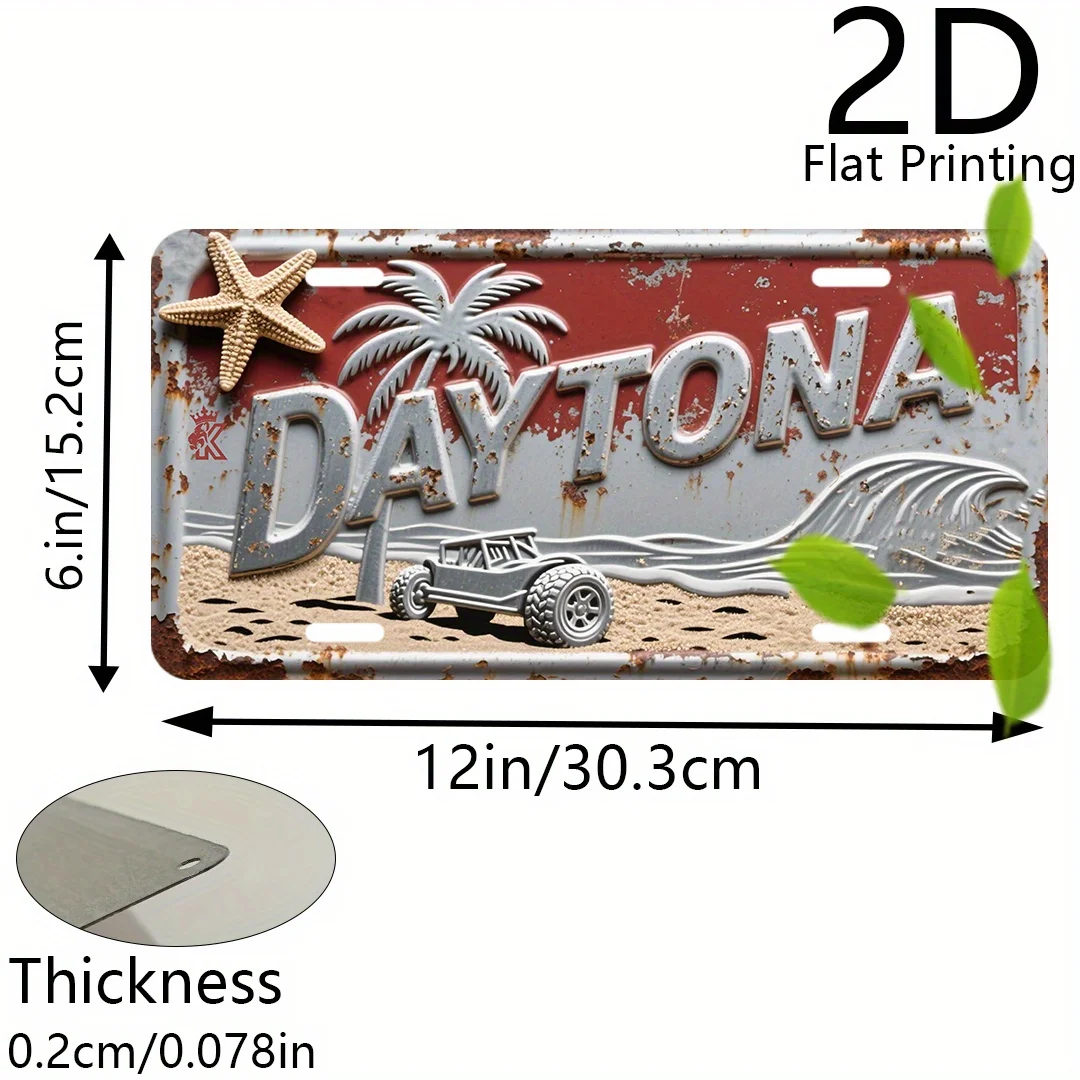 2D Flat - 1pc 2D Flat Posters2D Plane - 1 Vintage Daytona Beach Racing Sign | 6