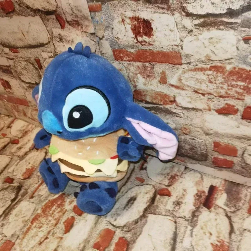 Disney Lilo & Stitch ตุ๊กตาตุ๊กตาหนานุ่มนางฟ้า, อนิเมะน่ารักคอสเพลย์แฮมเบอร์เกอร์ตุ๊กตานุ่มน่ารักของขวัญวันเกิดของเด็ก