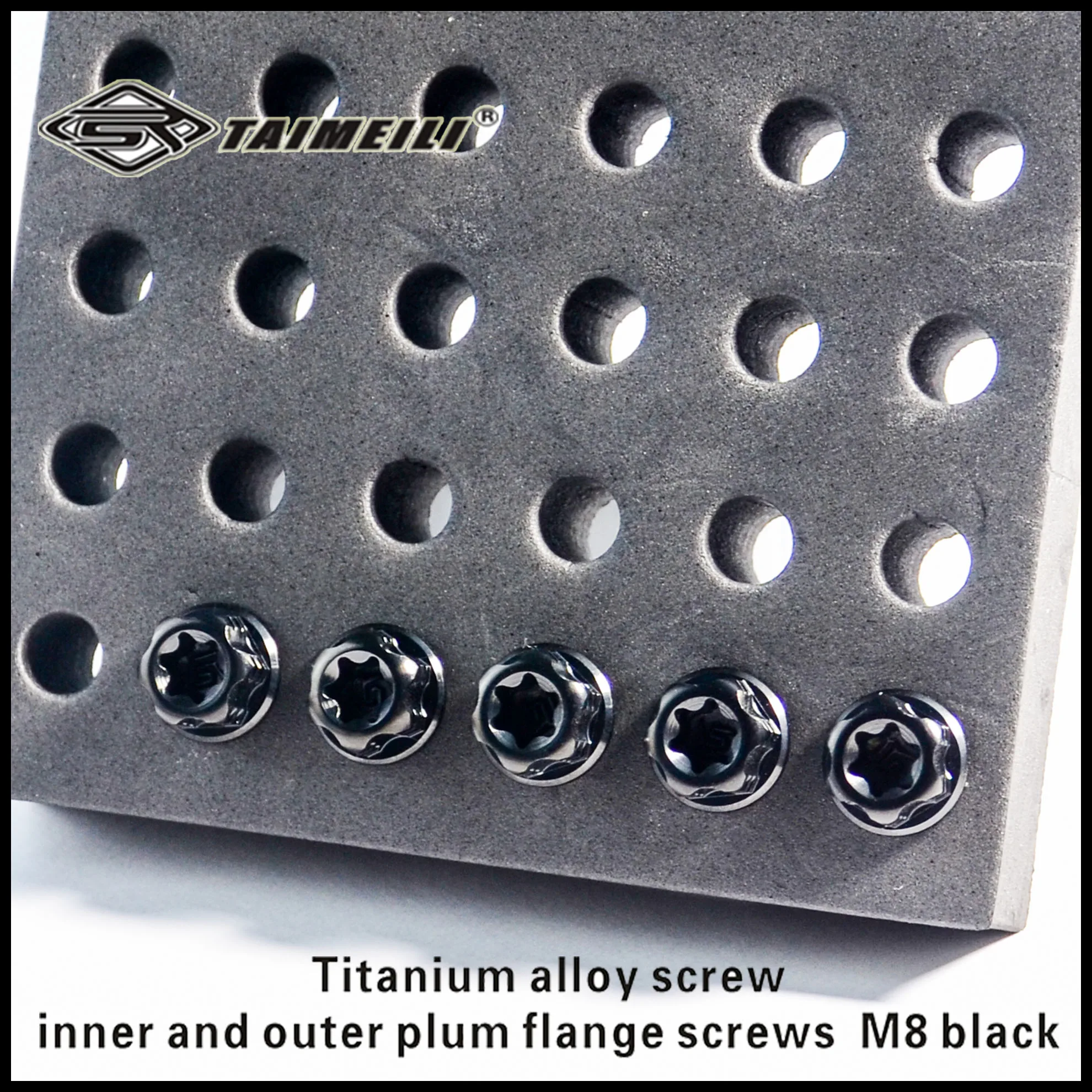 TAIMEILI 1 Stück Titanschraube mit Flansch und Pflaumenkopf, schwarz, M6x20-40/M8x20-40mm, P 1.25/M10x25-70mm, Motorradschraube – Detail 5