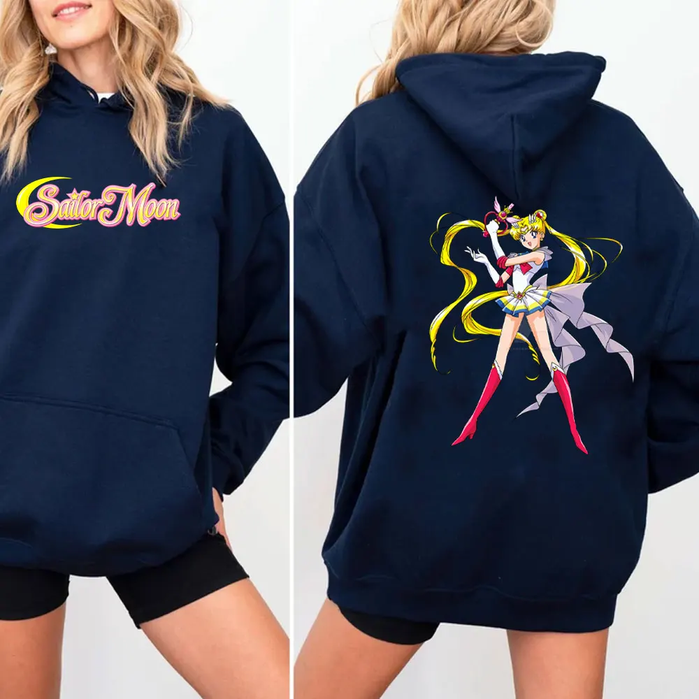 Cute Sailor Moon Hoodie Women Casual Streetwear Harajuku Ladie Streetwear Tops Kawaii Sweet Loose Hoody Unisex Clothing Pullover