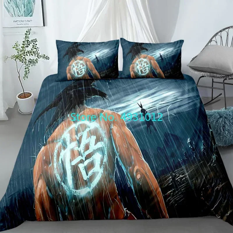 Anime Japanese Dragon Ball Z Son-Goku Boys Bedding Set Pillowcase Bedclothes 3D Print Kids Boy Girl Quilt Duvet Cover Gift