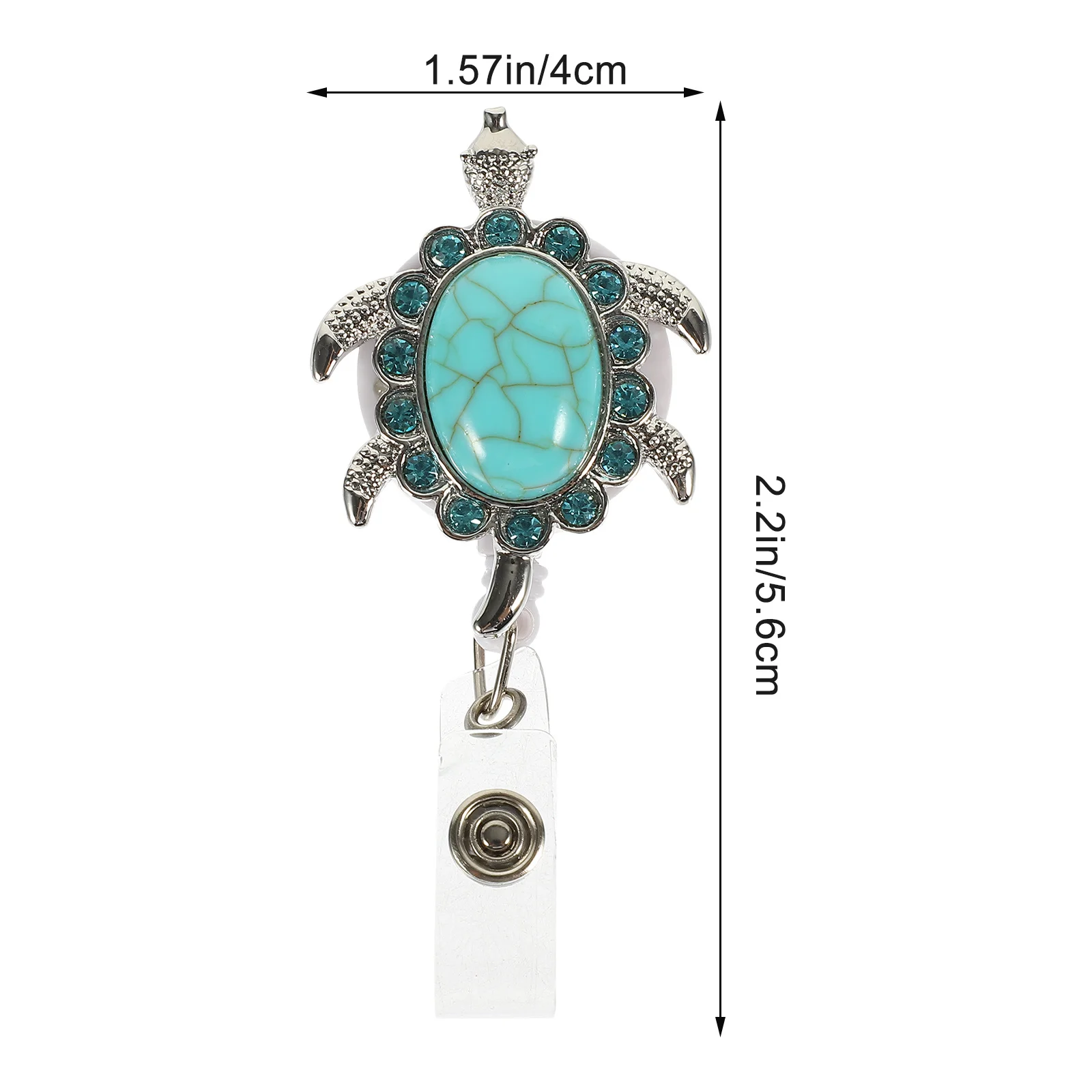 Fibbia per badge decorativa retrattile a forma di tartaruga Bobina per badge leggera per porta carte d'identità Portachiavi Porta targhetta con nome