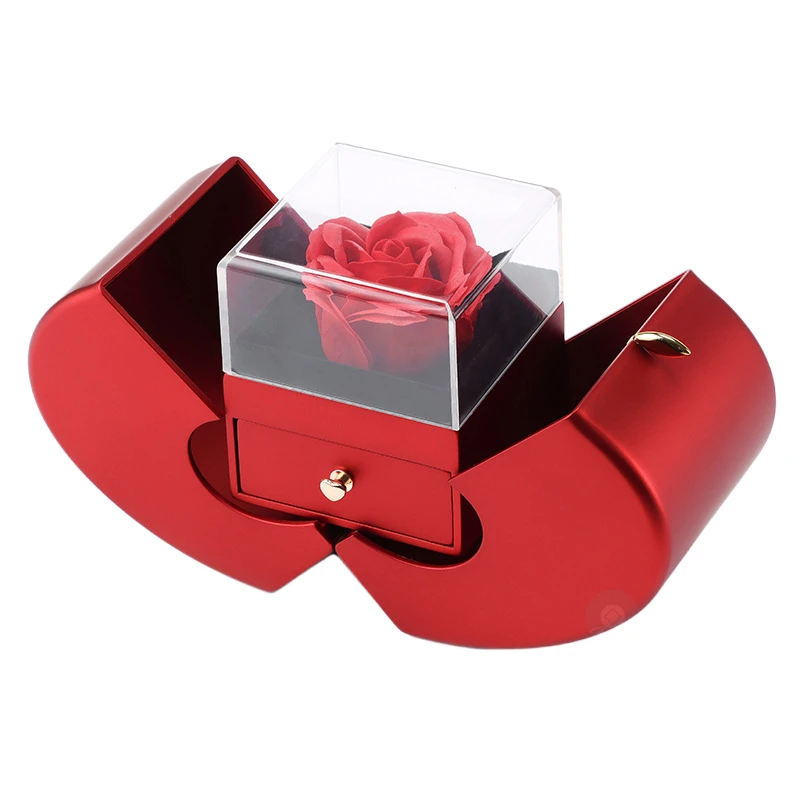 

Apple Necklace Red Flower Rose Jewelry Box