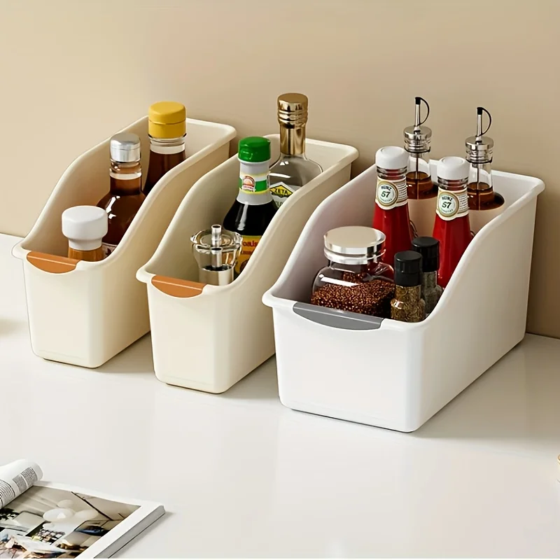 1/3pcs Multi-Functional Storage Box Set, Curved Space-Saving Design, Stackable Organizer Bins for Home Organization, Kitchen