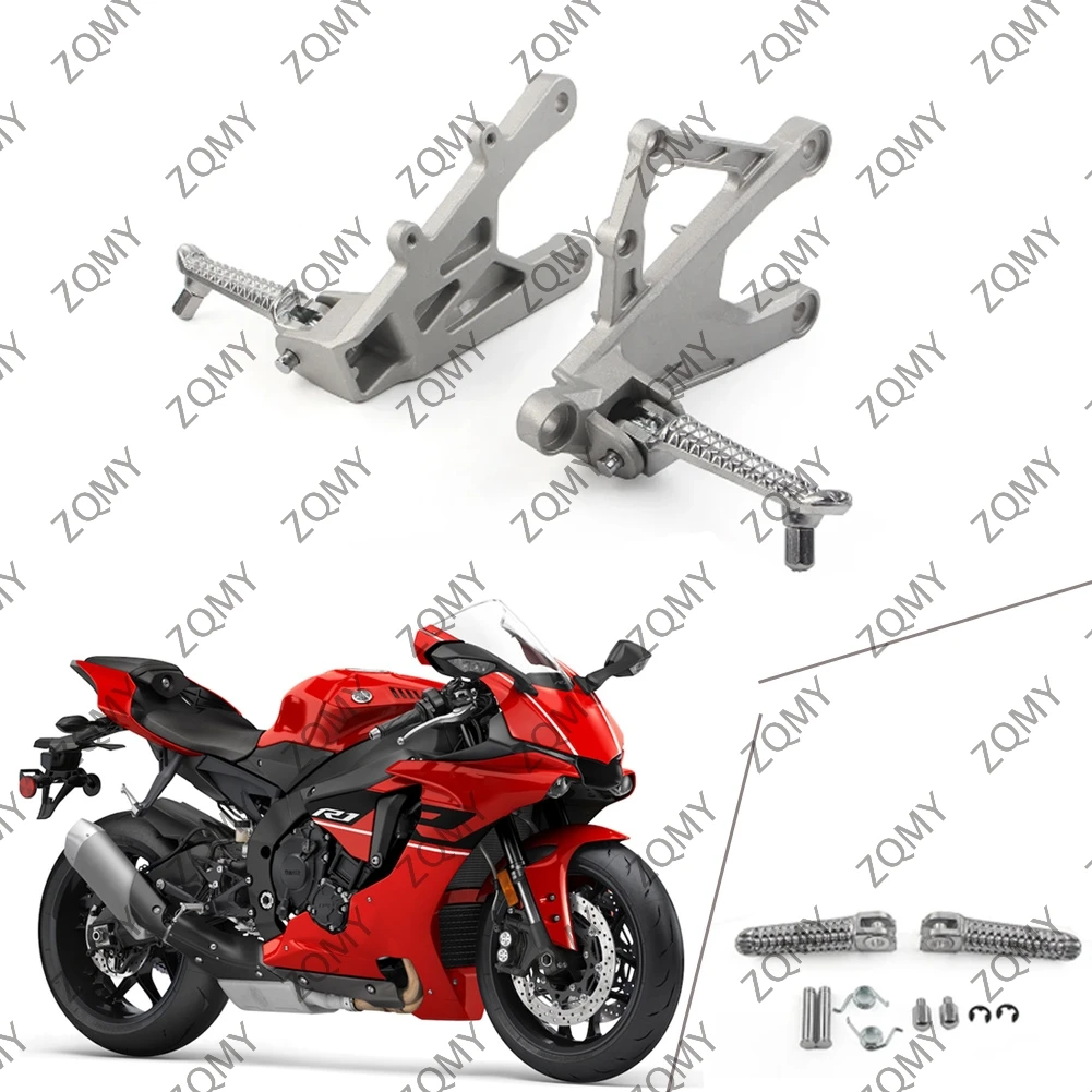 Motorcycle Front Driver Foot Peg Rest Bracket For Yamaha YZF R1 R1S R1M 2015 2016 2017 2018 Silver Aluminum