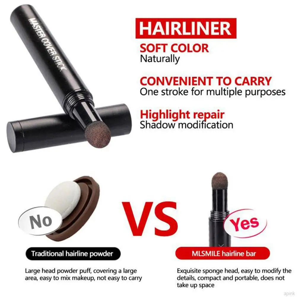 6 cores linha de cabelo em pó cobrir pintura reparação preenchimento na sombra do cabelo à prova dwaterproof água recarga lápis sobrancelha