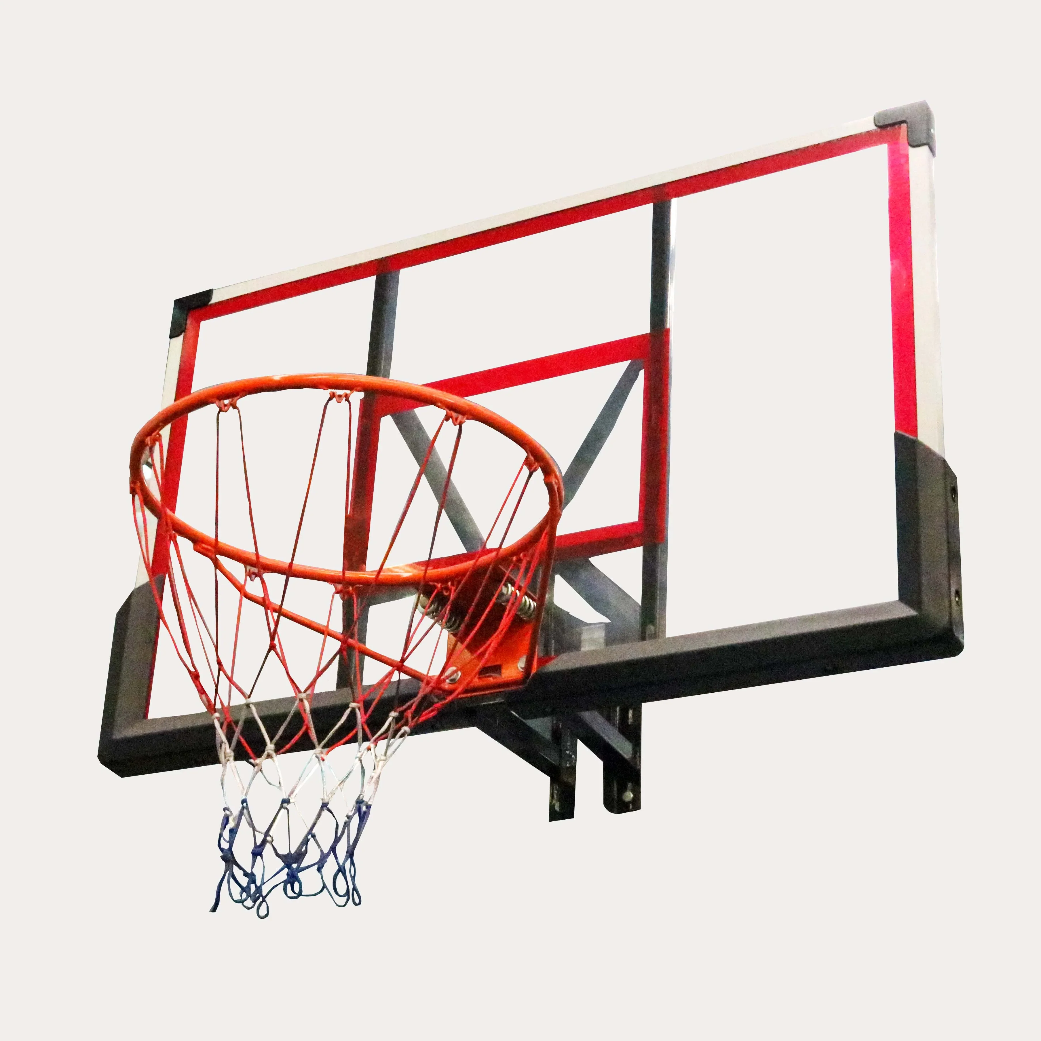 

Wall Mounted Basketball Hoop Shatter Proof PC Backboard and Rim with Bracket Outdoor Portable Basketball Backboard for Sport