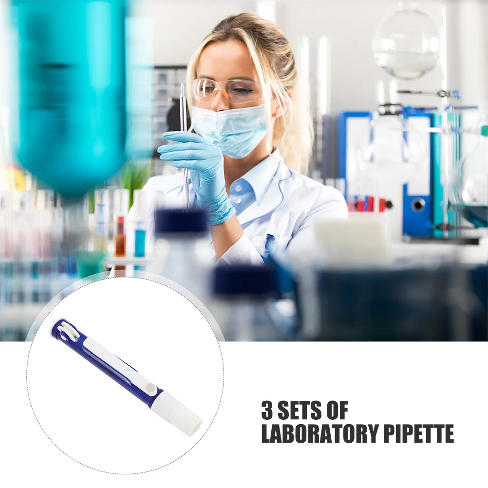 3pcs Manual Pipette Pump Set Color-Coded For Easy Identification Compatible With Plastic Glass Pipettes Dropping