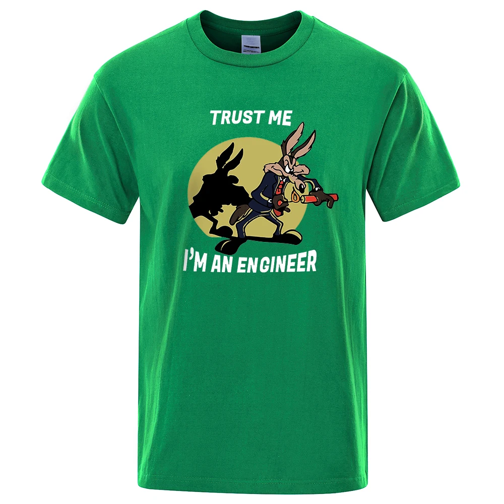 Trust Me Im An Engineer T Shirt For Men Pure Cotton Vintage T-Shirt Round Neck Engineering Tees Classic Man Clothes Oversized