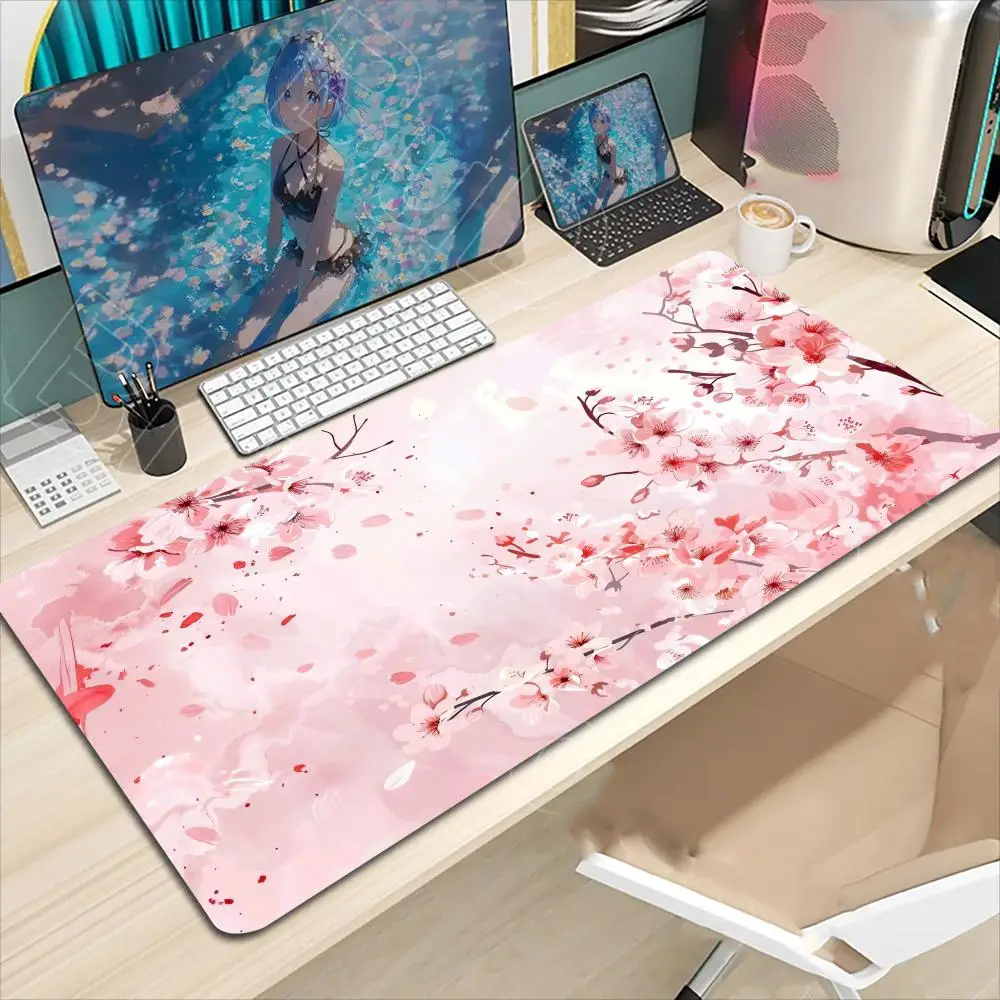 

Japanes Cherry Blossom Mouse Pad Large Computer Office Gaming Desk Mat Rubber Non-Slip Gaming Keyboard & Mouse Pad Long Desk Mat