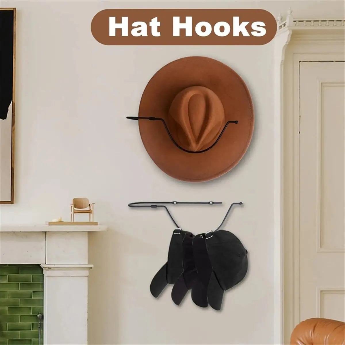 

NEW Cowboy Hat Rack 360 Rotation Western Hat Storage Baseball Cap Wall Mounted Rack for Closet Women Home Room Bedroom Coat