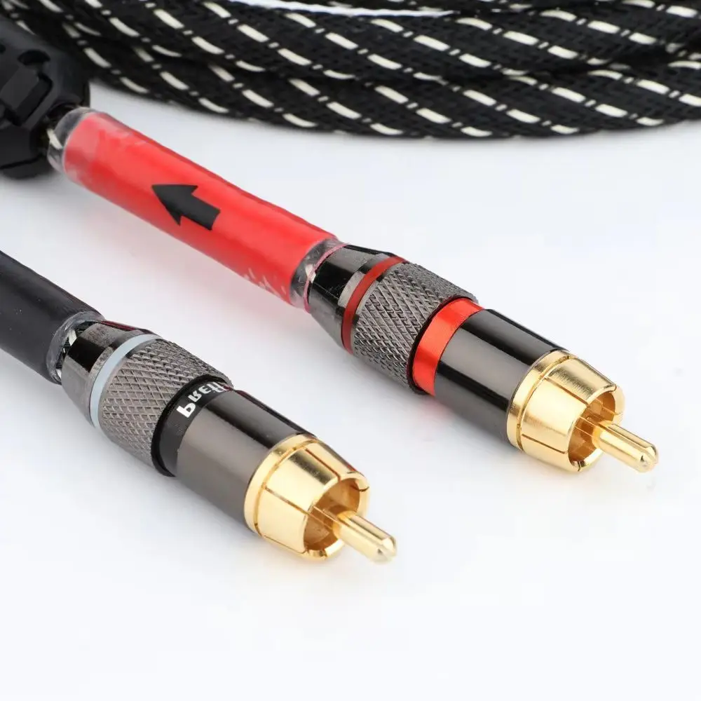 Премиум-аудиокабель Preffair OFC Copper RCA-Hi-Fi Audio Соединительный кабель 2RCA на 2RCA с позолоченными разъемами 24K