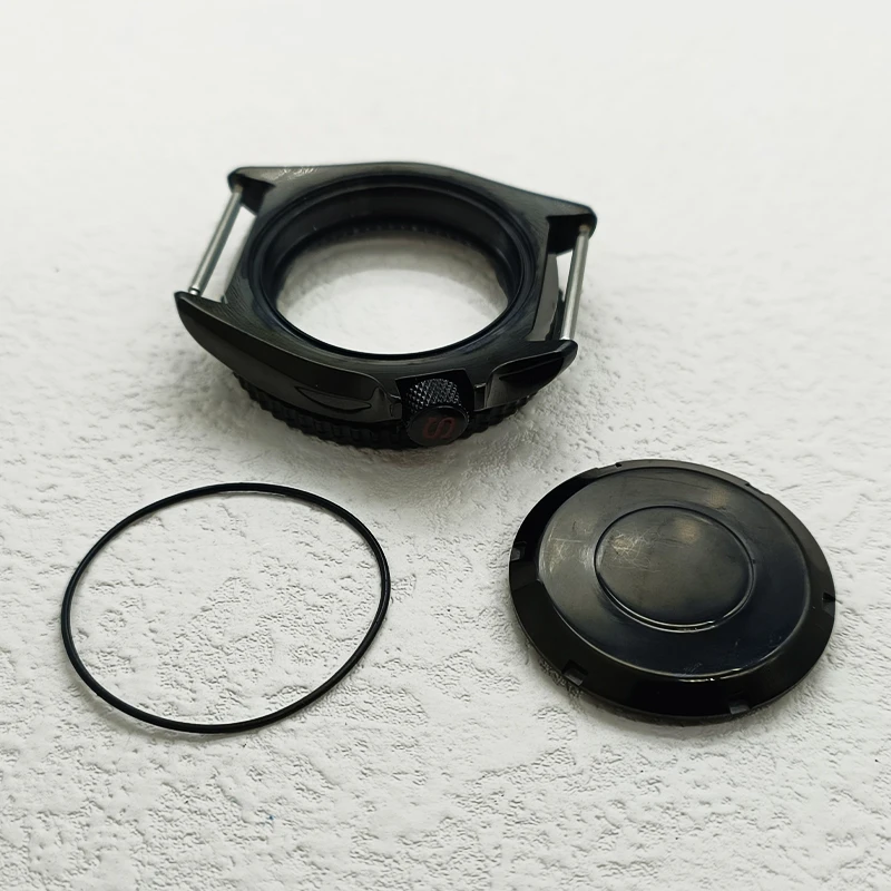 42mm Black NH35 Watch Case Sapphire Crystal Glass Fit NH35 NH36 4R35 4R36 7S26 Movement With Bezel Insert Men Watch Repair Parts