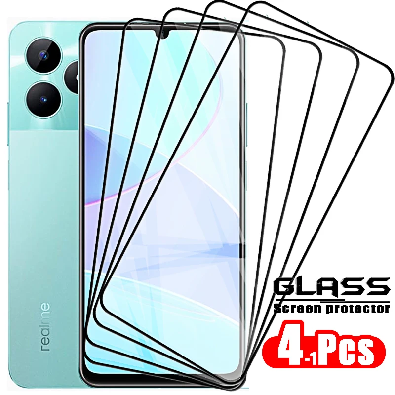 4-1 قطعة غطاء كامل الزجاج المقسى ل Realme C51 واقيات الشاشة C51 C31 C53 C33 C55 C35 c55 c67 زجاج واقي C 51 53 55 33 #2