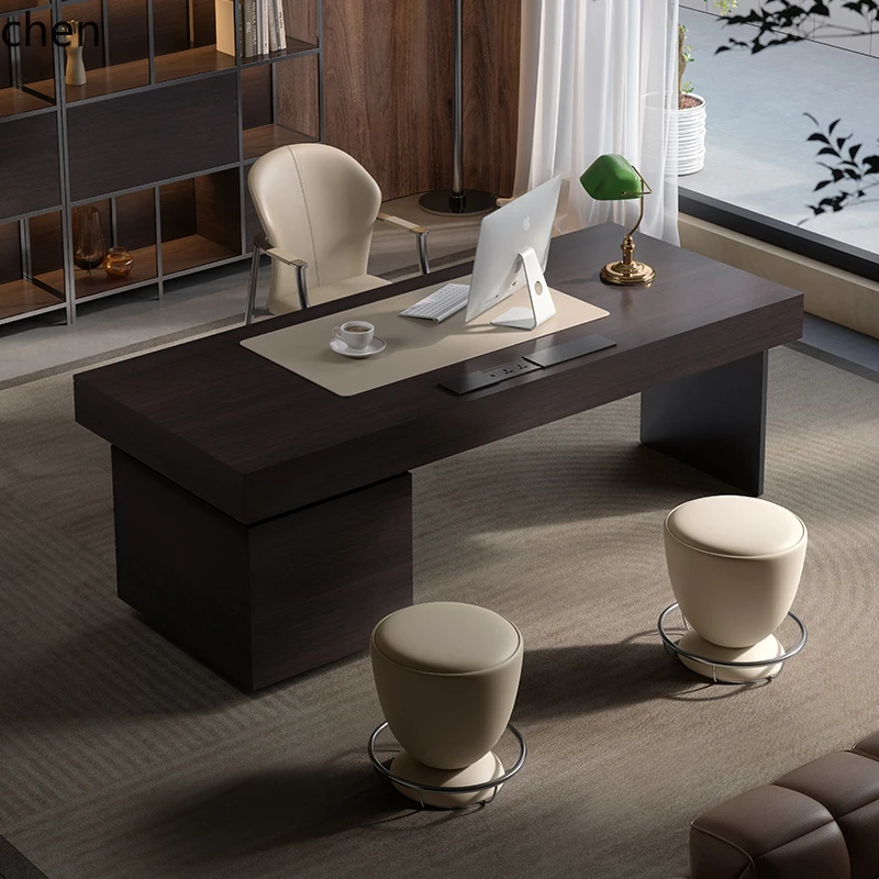 

HXL solid wood desk light luxury home bedroom study desk computer table and chair