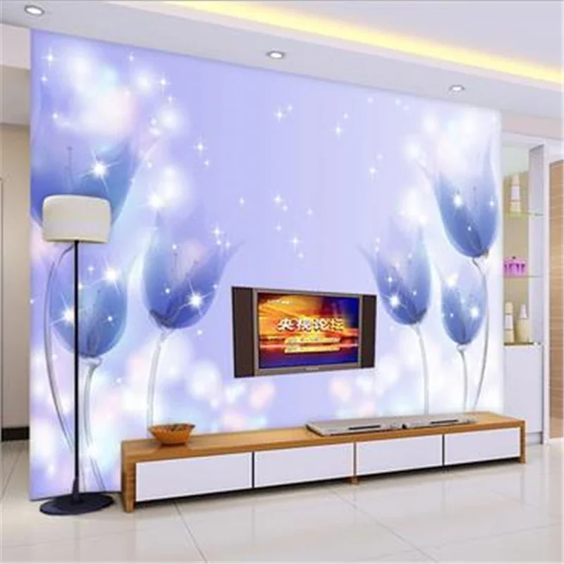 beibehang 3d stereoscopic wallpaper Modern minimalist bedroom wallpaper TV backdrop wallpaper fresh large mural papel de parede