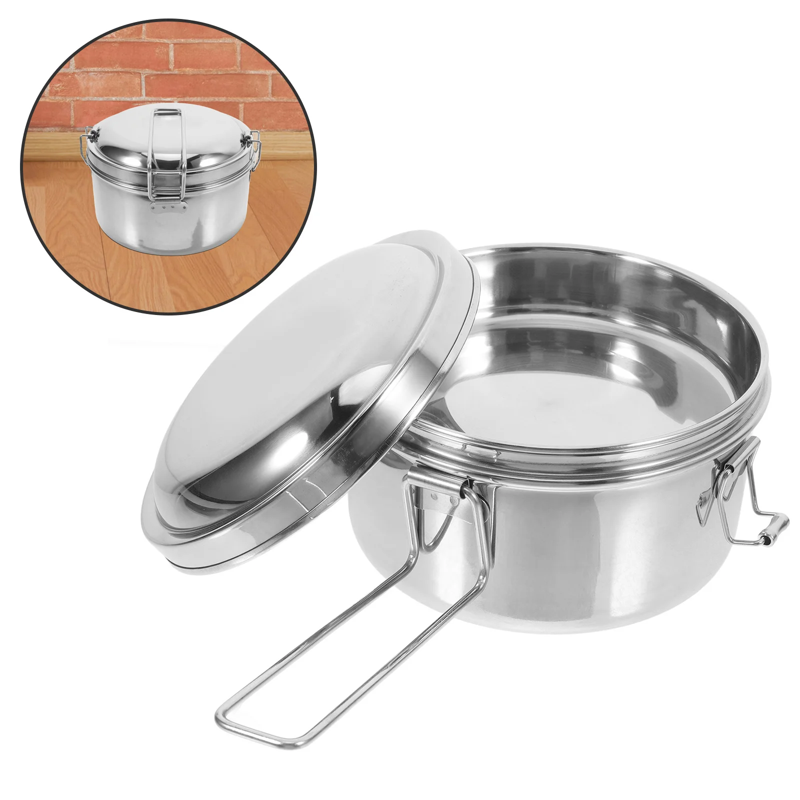 

1Set Stainless Steel Lunch Box Bento Container for Office Workers Microwave Safe Portable Leak Proof Food Storage Double