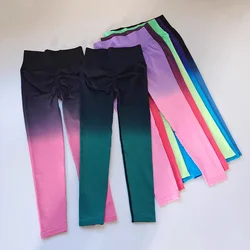 Seamless Women's Yoga Pants Gradient Color Yoga Leggings Quick Dry Hip Lifting Fitness Sweatpants for Women Running Gym Leggings
