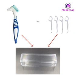 Magentak Kit de cuidado bucal compriendo cepillo de dientes y hilo dental ortodoncia soporte cepillo Interdental limpio entre los dientes cepillo de dientes adulto