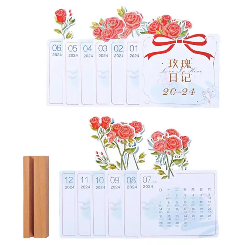 

2024 Desktop Calendar Desktop Calendar Monthly Floral Theme Creative 2024 Monthly Calendar For Study Room School Desktop And