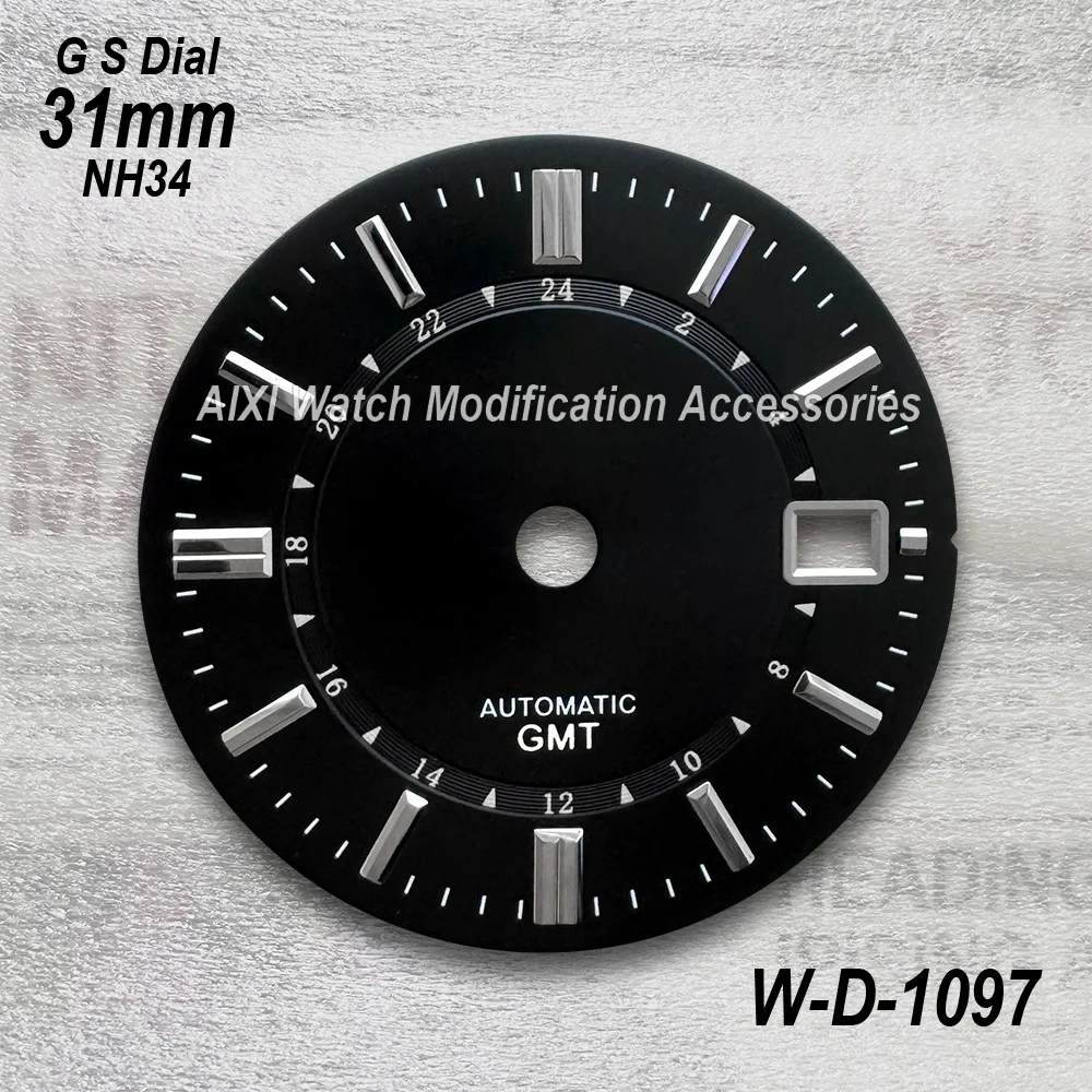 28.5 مللي متر/31 مللي متر/33 مللي متر جودة عالية G S شعار GMT الطلب ل NH34/NH35/MH36 حركة أمة الله/ماتي ساعة تعديل الملحقات ﻿
