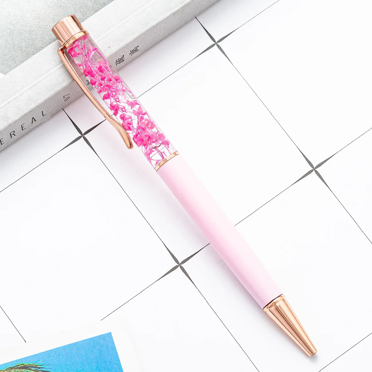 1pcs Creative DIY Flower Series Ballpoint Pens Fashion Office Beautiful Writing Pens School Supplies For Kids Gift