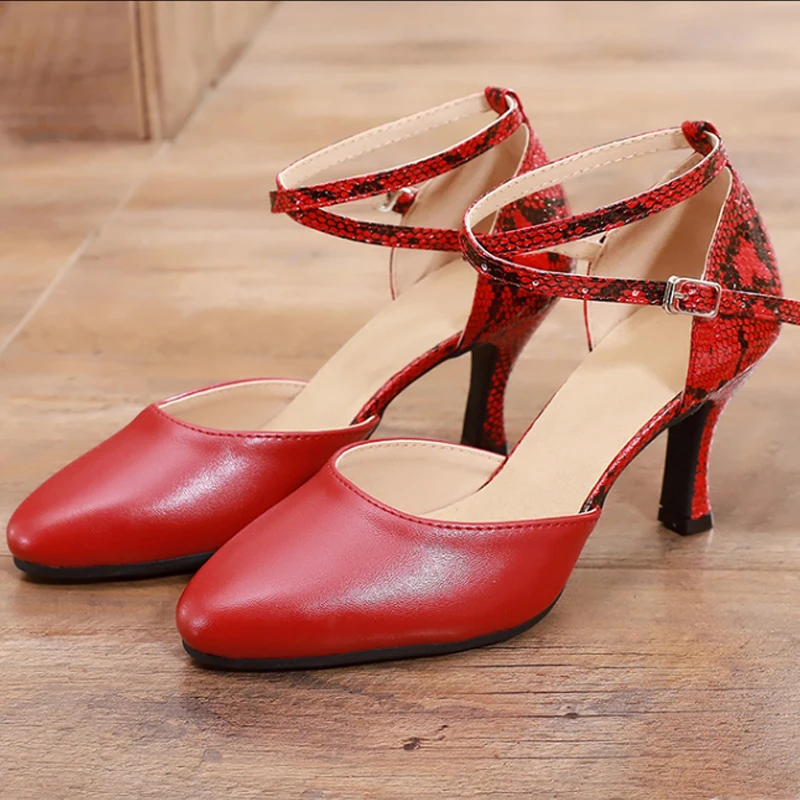 Sapatos de dança latina para mulheres, salsa, tango, tênis de festa, vermelho, prata, salto alto preto, sapatos de casamento para meninas, novo