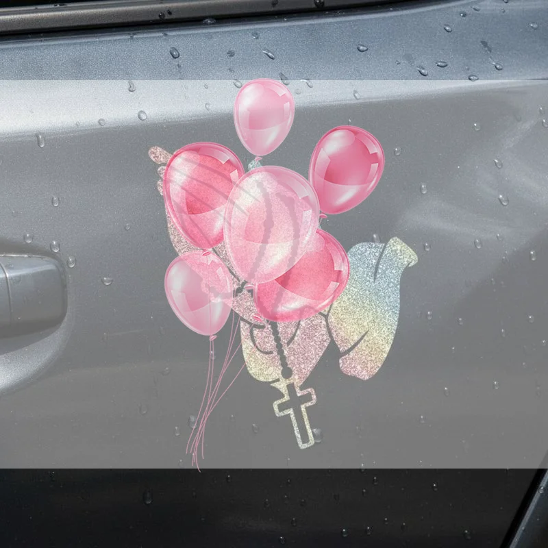 Glitter Praying Hands Car Sticker Waterproof DIY Craft Decal for Car Window Laptop Skateboard Wall Decor
