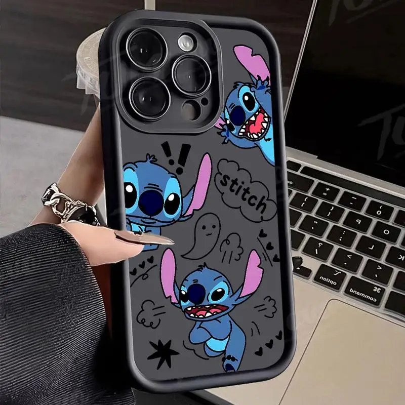 Disney Stitch Angie Cool Art phone case for Apple iPhone 16 15 pro max 13 12 11plus 14 16promax 11 tpu fundas waterproof casos