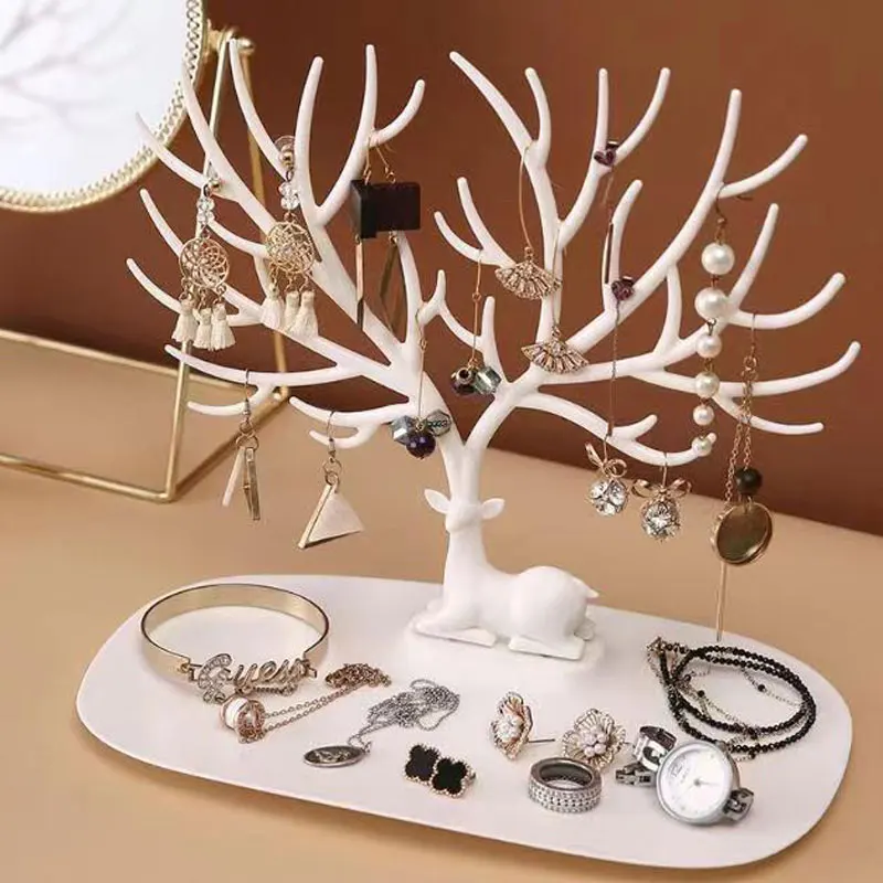 

Creative Antlers Tree Necklace Display Stand Charm Jewelry Earring Bracelet Hanging Racks Pendant Ring Organizer Holder