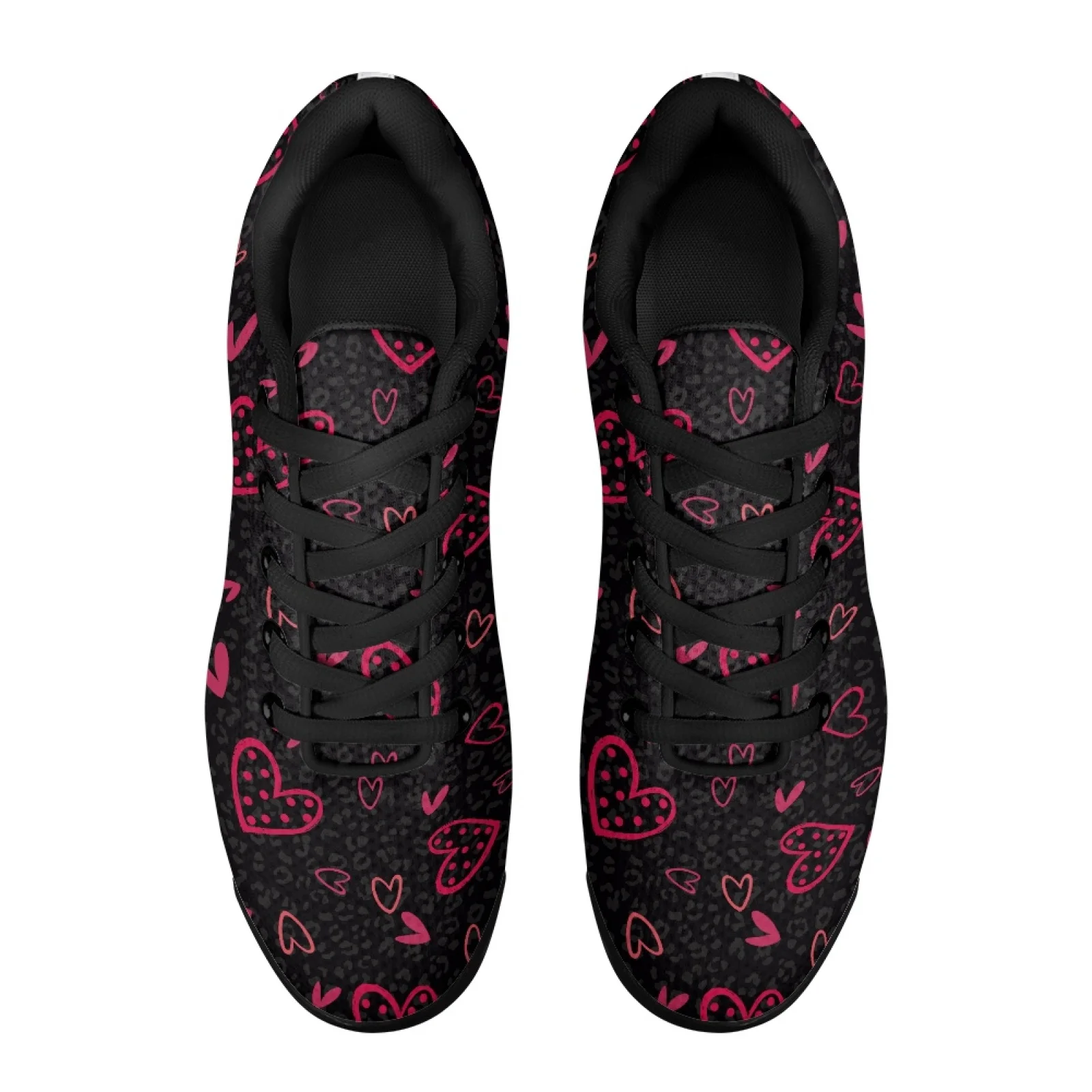 PENSTROLL Leopard Heart Work Sneakers Mesh Tennis Basketball Shoes Comfort Running Shoes for Mens