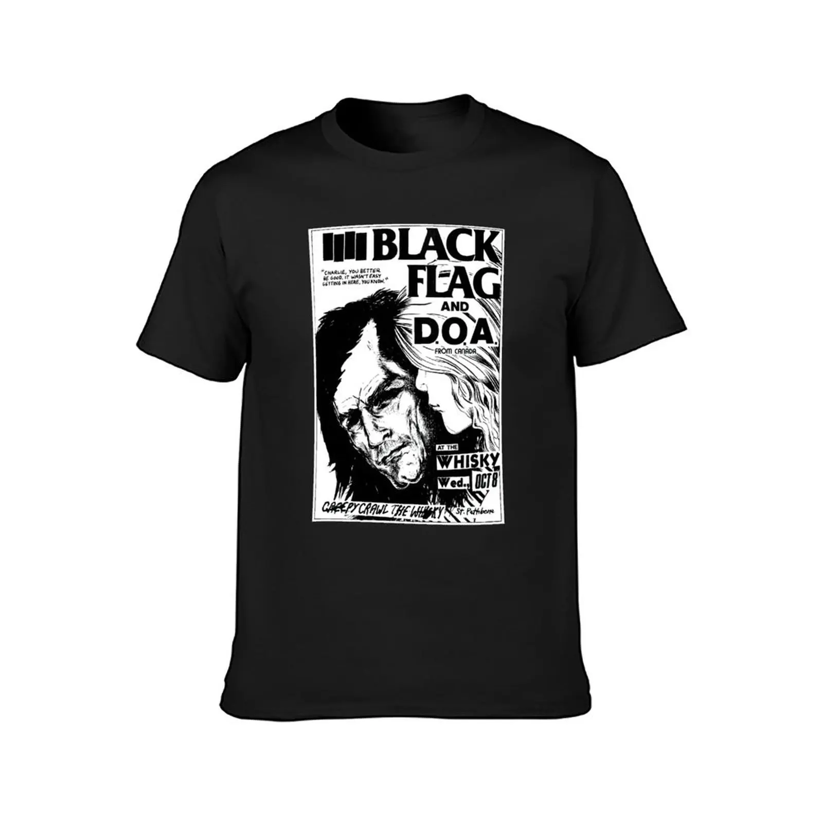 Black Flag Whiskey A Go Go Flyer Raymond Pettibon Punk Rock Hardcore Henry Rollins Gildan T-Shirt