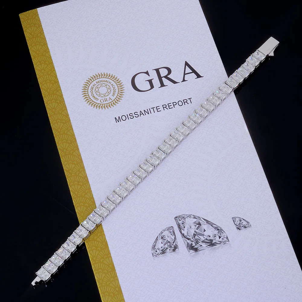 

ESKEEM 6 мм стерлингового серебра 925 пробы VVS муассанит теннисный браслет ювелирные изделия белая цепочка VVS подарок