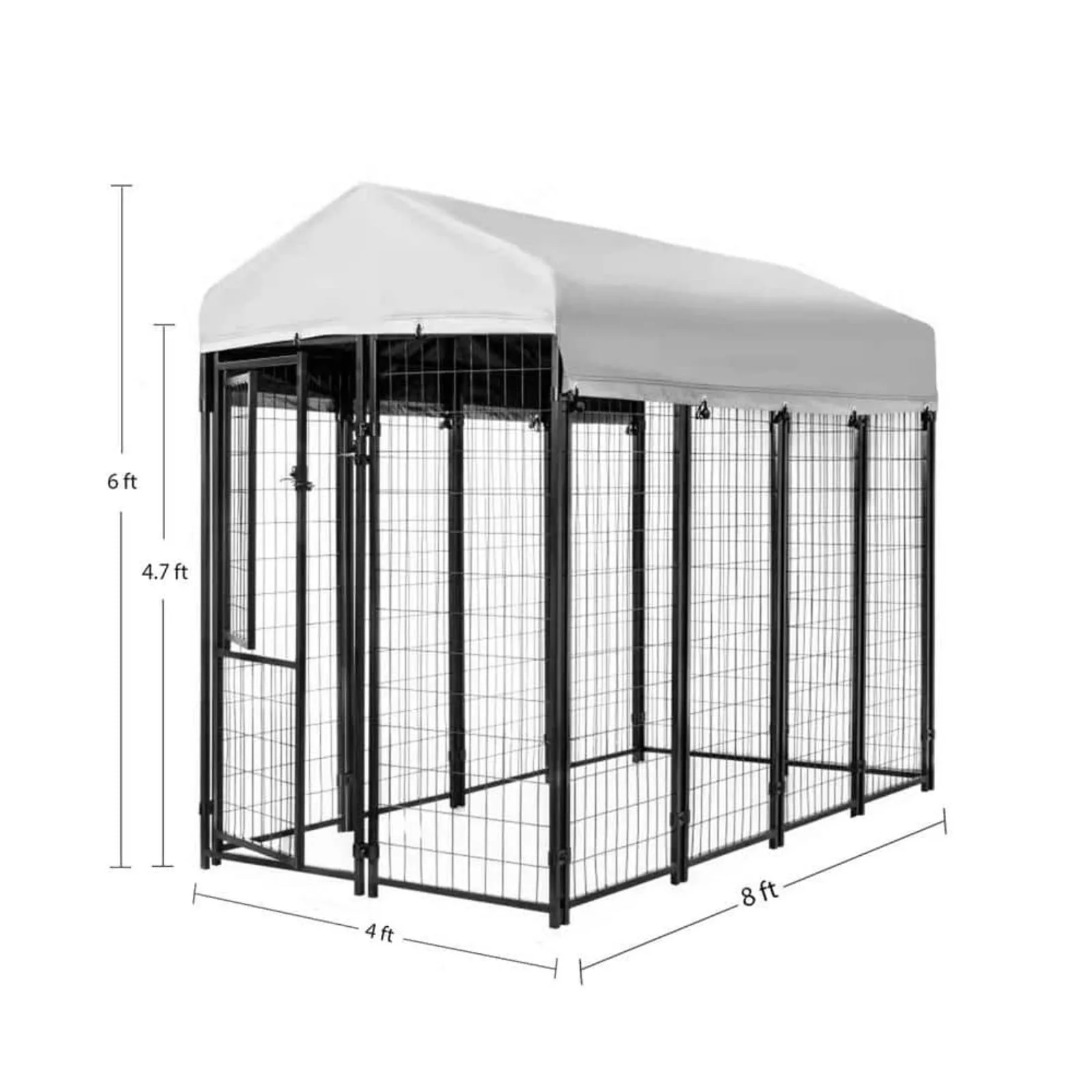 US 4 ft. x 8 ft. x 6 ft. Welded Wire Dog Fence Kennel Kit